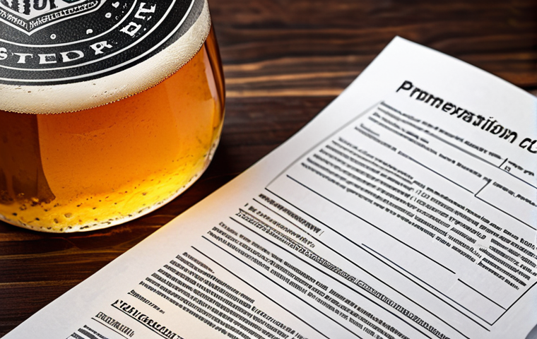 수제맥주 상표등록 - Brewery Label Design**

"A craft brewery owner inspecting a newly designed beer label. The label fea...