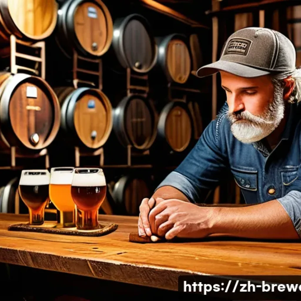 수제맥주와 협동조합 운영 - A vibrant craft beer brewery scene featuring a diverse selection of malt grains, hops, fresh local f...