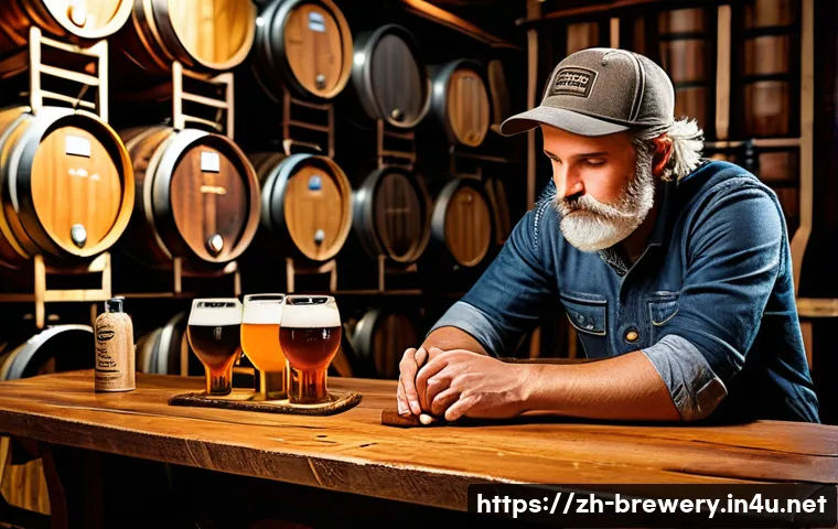 수제맥주와 협동조합 운영 - A vibrant craft beer brewery scene featuring a diverse selection of malt grains, hops, fresh local f...