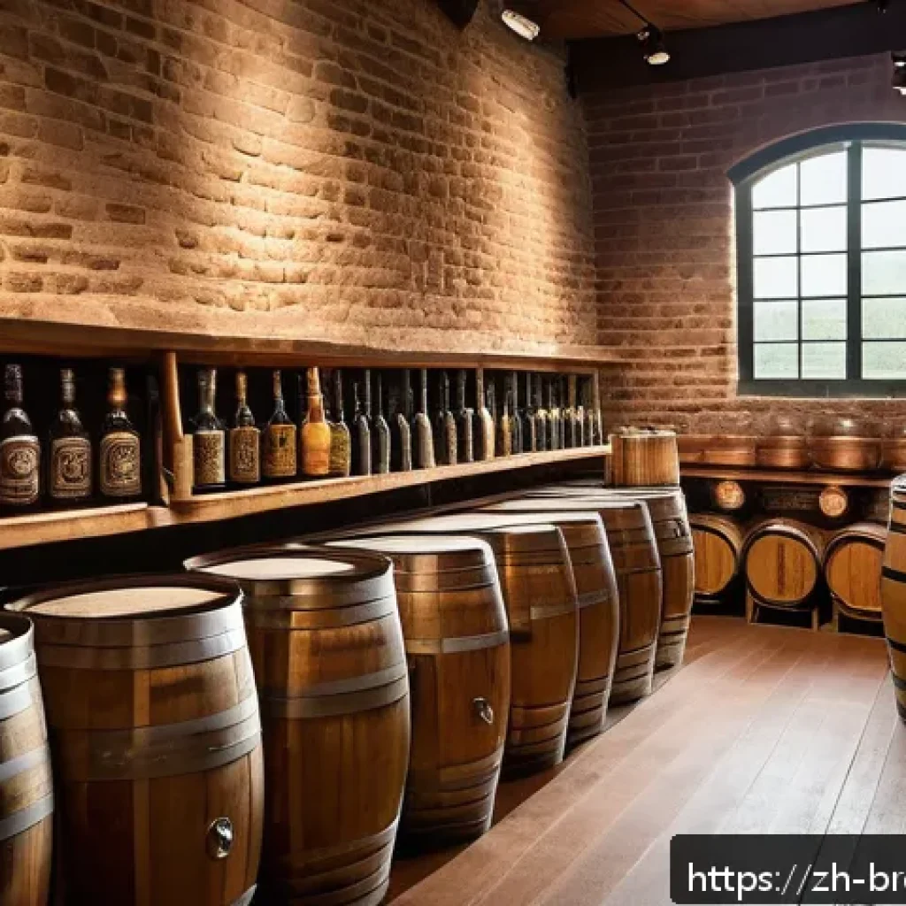 수제맥주 산업 분석 - A rustic craft brewery interior scene showcasing a skilled brewer selecting premium organic malt and...