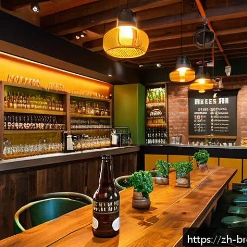 수제맥주 시장 동향 - A vibrant craft brewery scene showcasing a diverse range of artisanal beers infused with global flav...