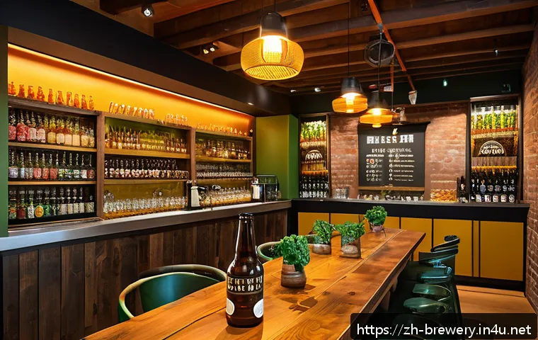수제맥주 시장 동향 - A vibrant craft brewery scene showcasing a diverse range of artisanal beers infused with global flav...